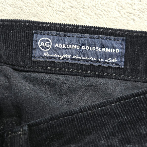 AG Jeans Adriano Goldschmied Stevie Slim Straight Corduroy Jeans Black 27R - Picture 8 of 10